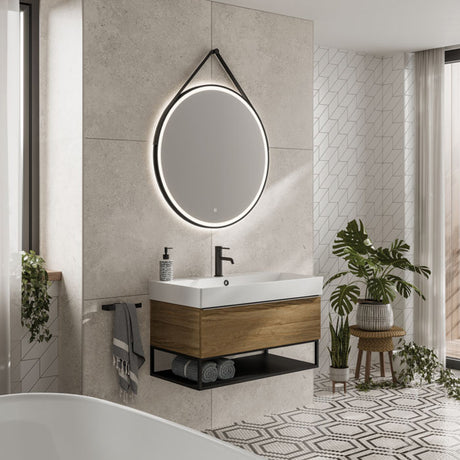 HIB Solstice LED Illuminated Bathroom Mirror - With Heated Pad and Adjustable LED Temperature