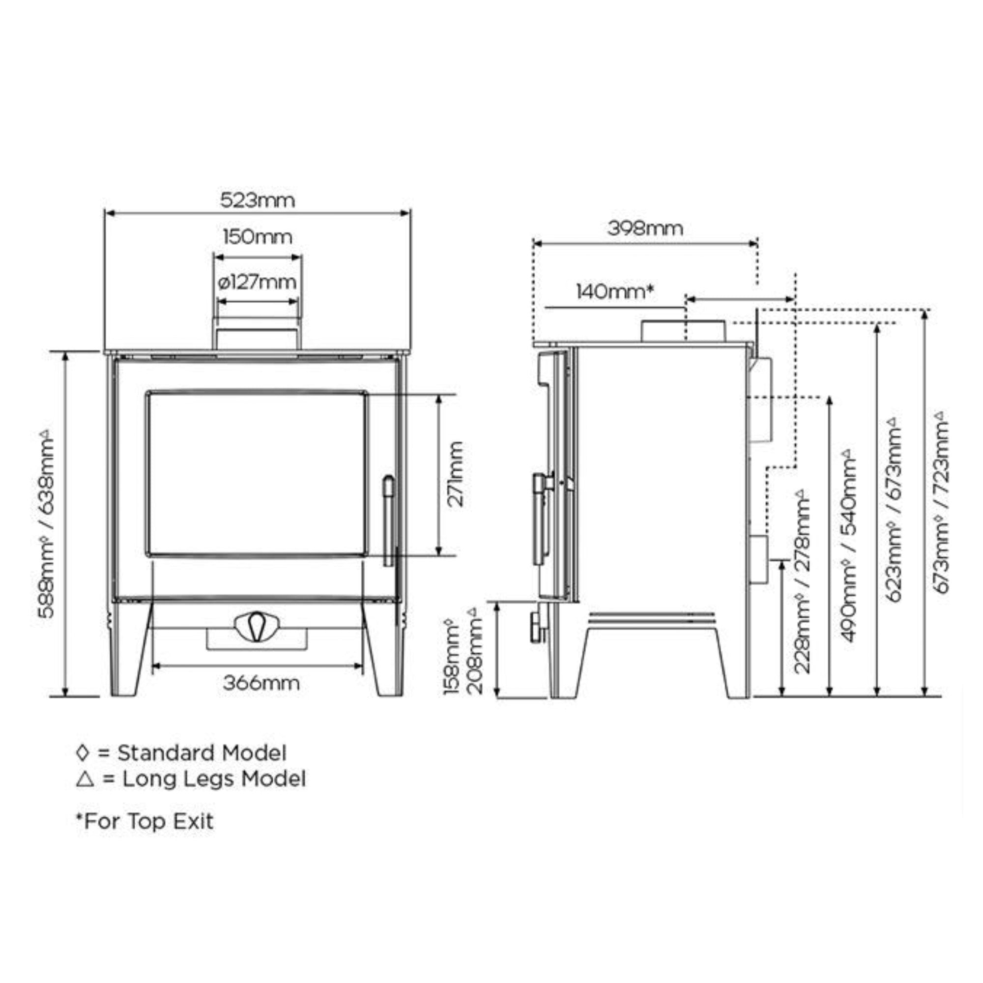 Stovax Futura 5 Long Leg Wood Burning Stove - Showroom Exclusive