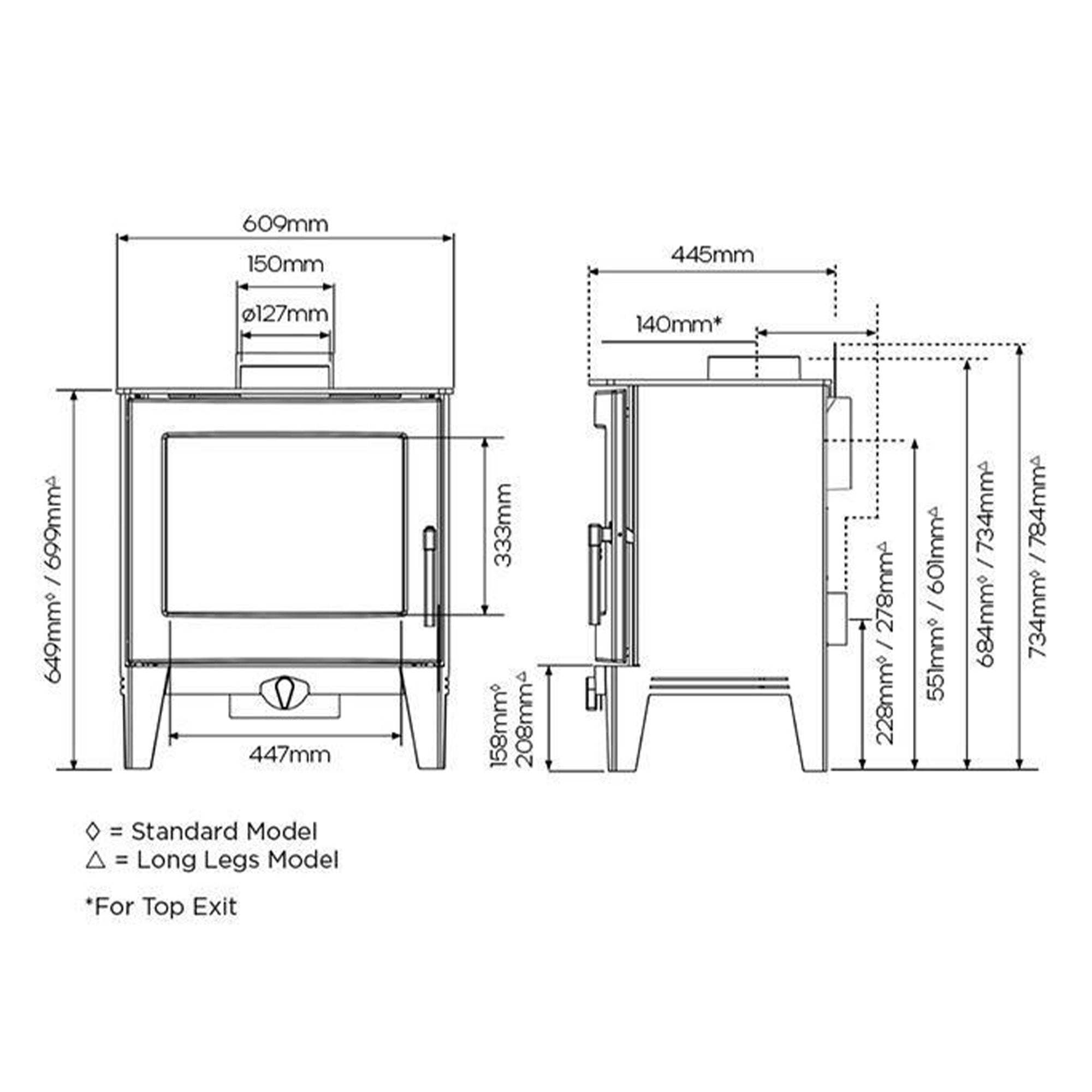 Stovax Futura 8 Long Leg Wood Burning Stove - Showroom Exclusive