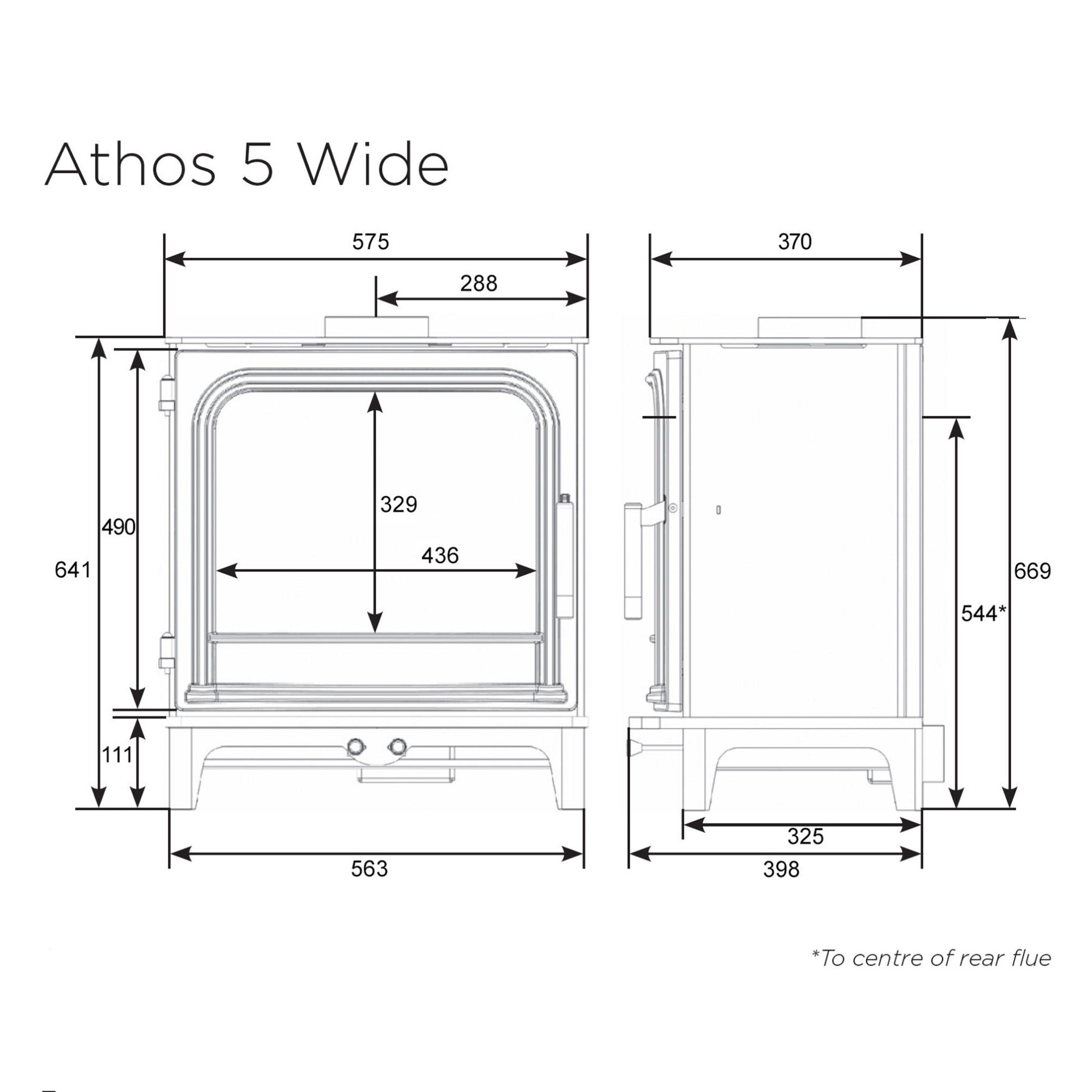 Stovax Onyx Athos 5 Wide Wood Burning Stove - Showroom Exclusive