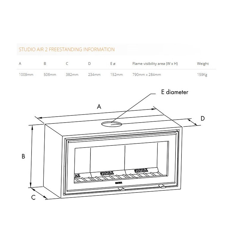 Stovax Studio Air 2 Freestanding Wood Burning Fire - Showroom Exclusive