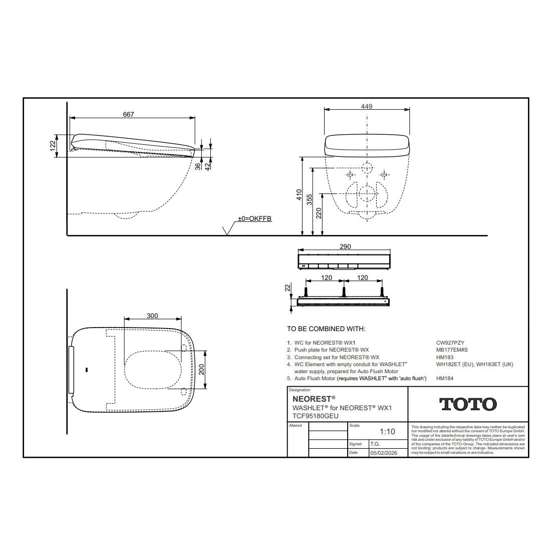 TOTO Neorest WX1 Washlet Wall Hung WC