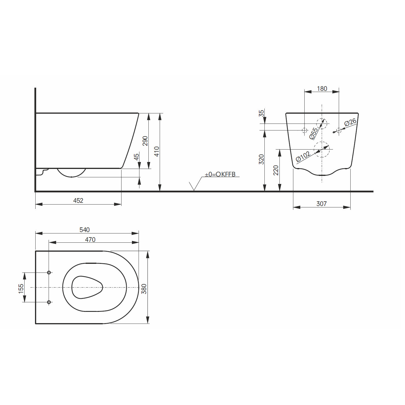 TOTO RP Wall Hung Toilet