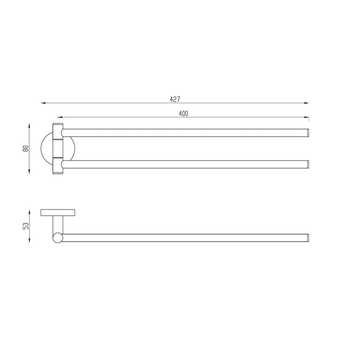 Villeroy & Boch Elements Tender Double-Arm Towel Holder - Available In Various Colours