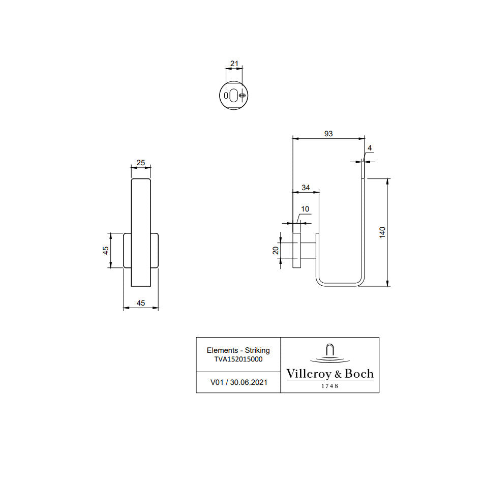 Villeroy & Boch Elements Striking Spare Toilet Roll Holder - Available In Various Colours