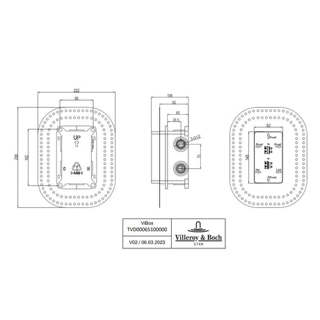 Villeroy & Boch Universal Taps & Fittings Vi-Box Concealed Thermostat Installation Unit with Security Lock
