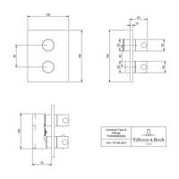 Villeroy & Boch Universal Dual Outlet Concealed Thermostat Valve - Available In Various Colours
