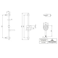 Villeroy & Boch Universal Shower Set Chrome - Includes Riser Rail, Hose & Round Hand Shower