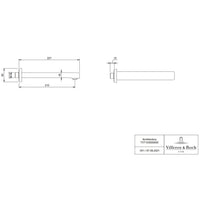 Villeroy & Boch Architectura Bath Spout Wall-Mounted - Chrome