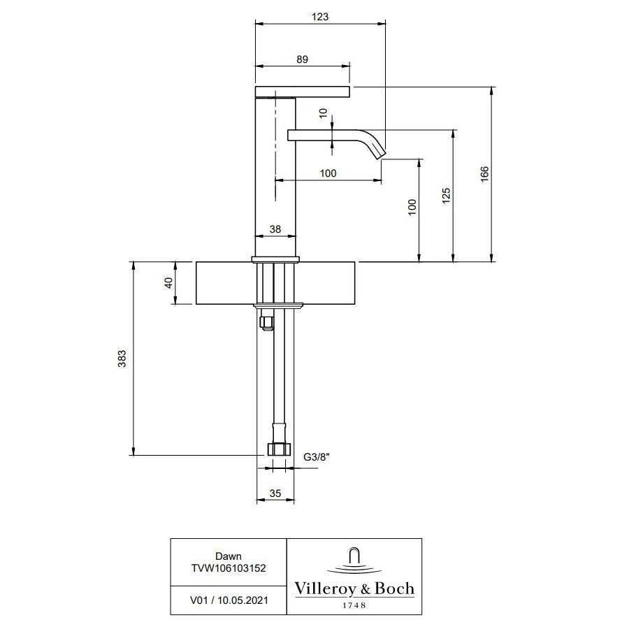 Villeroy & Boch Dawn Basin Mixer Single-Lever - Available in Various Colours