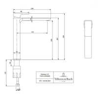 Villeroy & Boch Subway 3.0 Basin Mixer Tall Single Lever - Available in Various Colours
