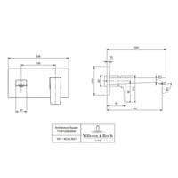Villeroy & Boch Architectura Square Single Lever Basin Mixer Wall Mounted - Available in Various Colours