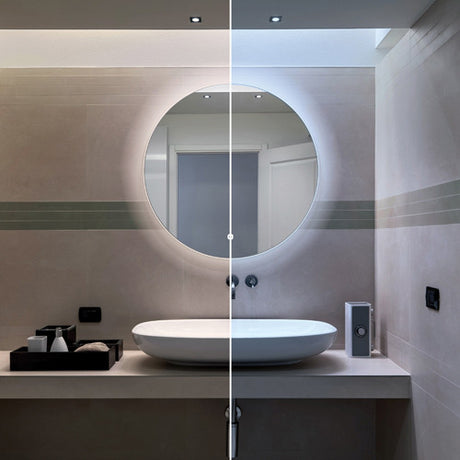HIB Theme LED Illuminated Ambient Mirror With Heated Pads
