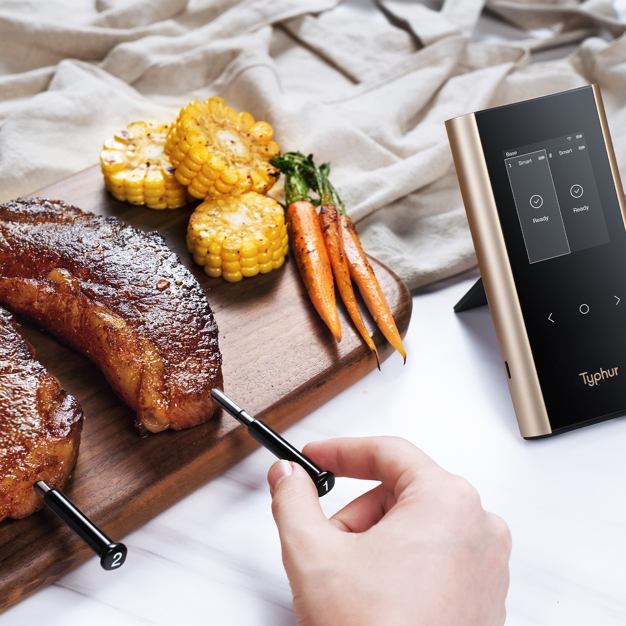 Typhur Sync Gold Dual Wireless Thermometer with 2 Probes