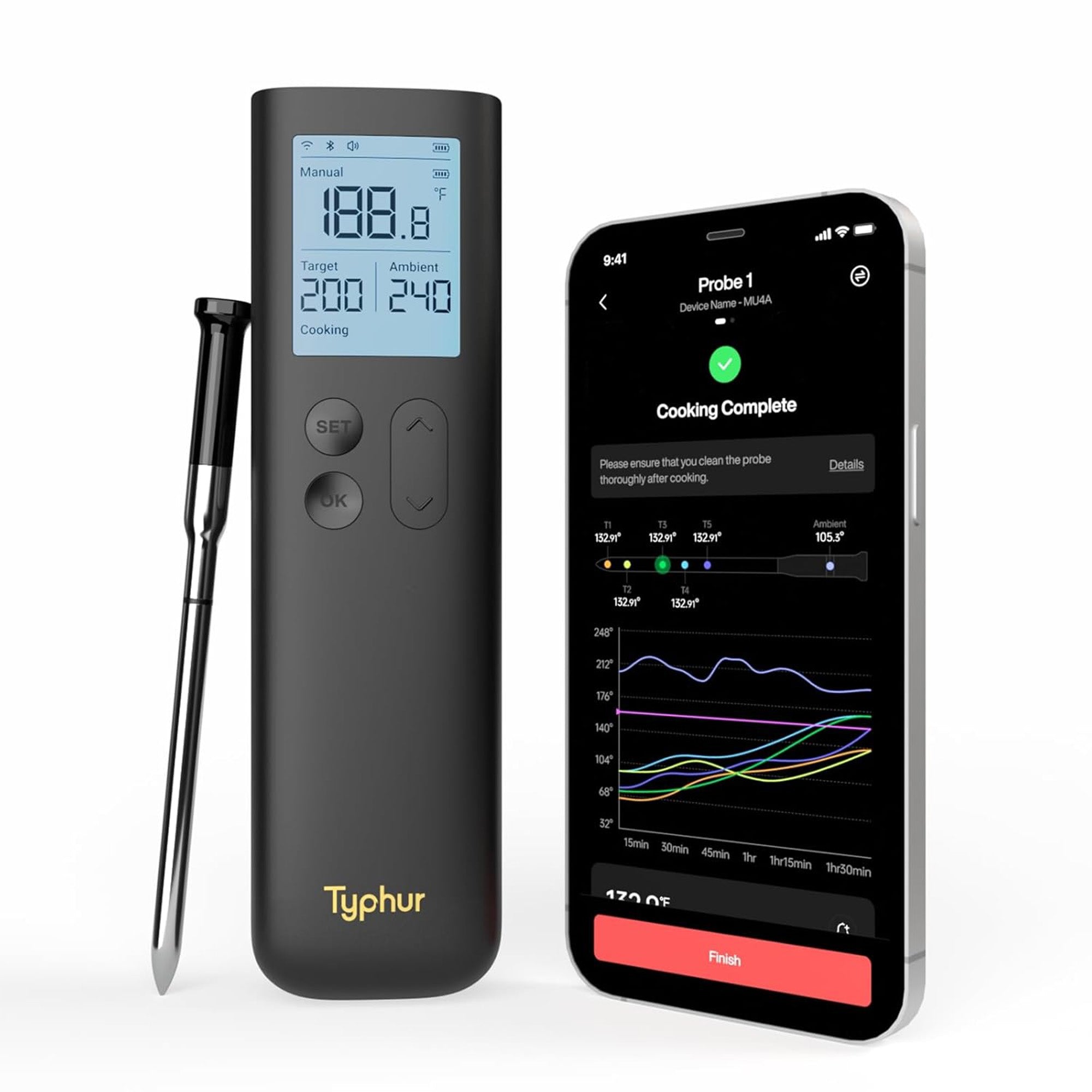 Typhur Sync Gold Lite Wireless Thermometer with 1 Probe