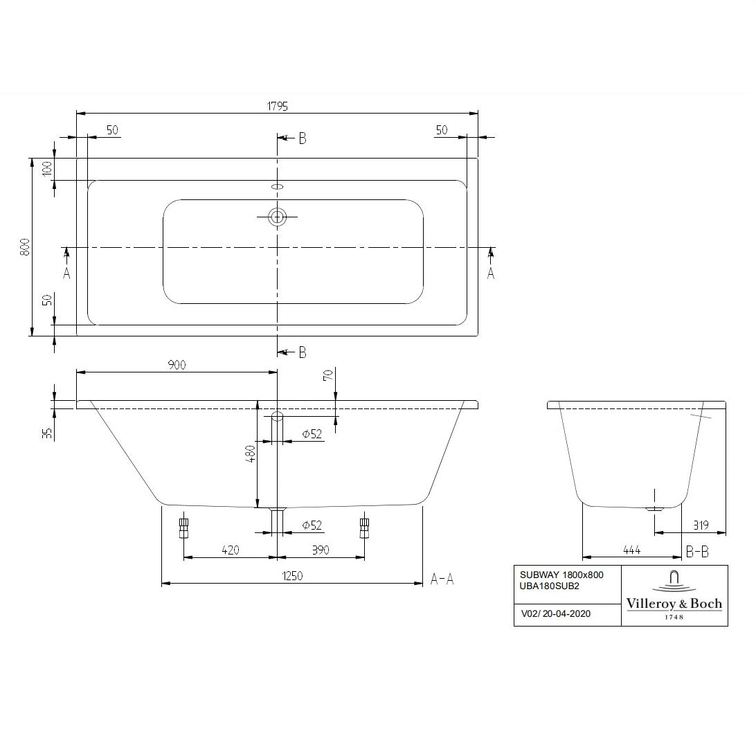 Villeroy & Boch Subway Duo Bath - Available In Various Sizes