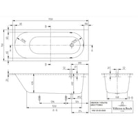 Villeroy & Boch Oberon Rectangular Solo Bath - Available in 4 Sizes