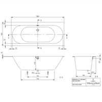 Villeroy & Boch Oberon 2.0 Quaryl Rectangular Duo Bath - Available in 2 Sizes