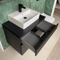Villeroy & Boch Legato Vanity Unit in Volcano Black with Memento Sit on Basin - Ex Display