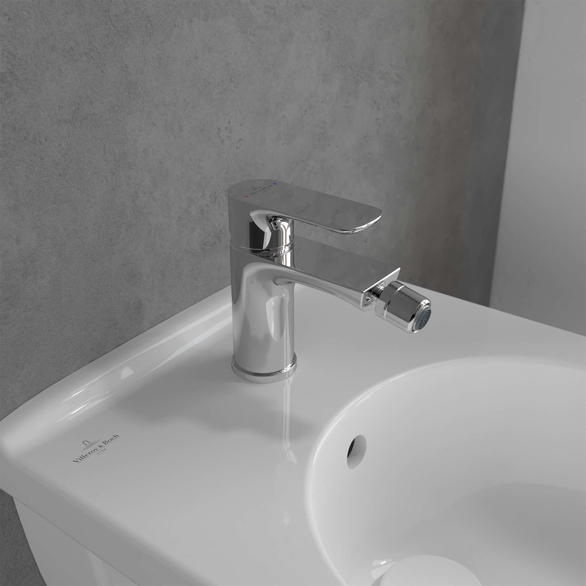 Villeroy & Boch O.novo Bidet Mixer Single Lever - With Push Open Waste