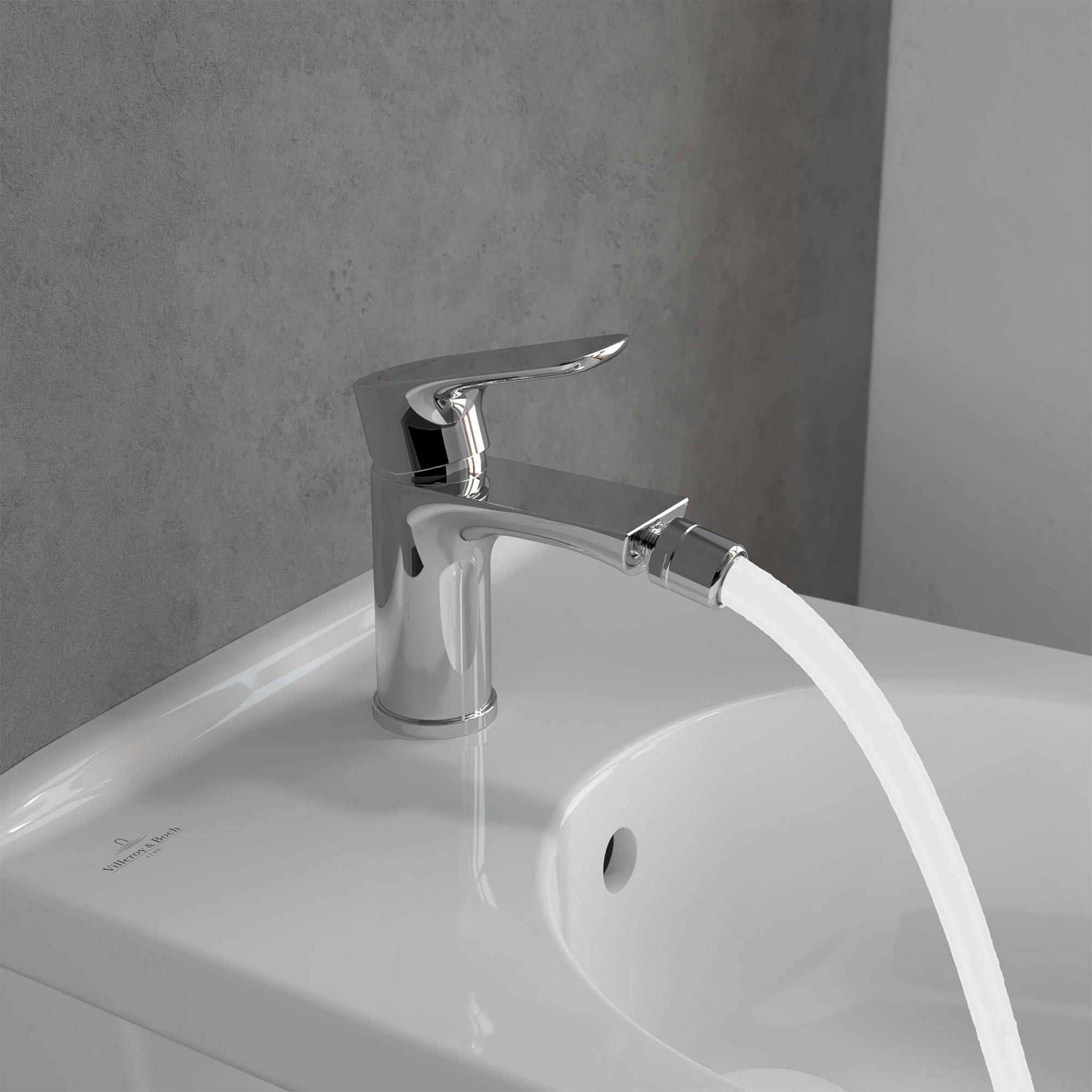 Villeroy & Boch O.novo Bidet Mixer Single Lever - With Push Open Waste