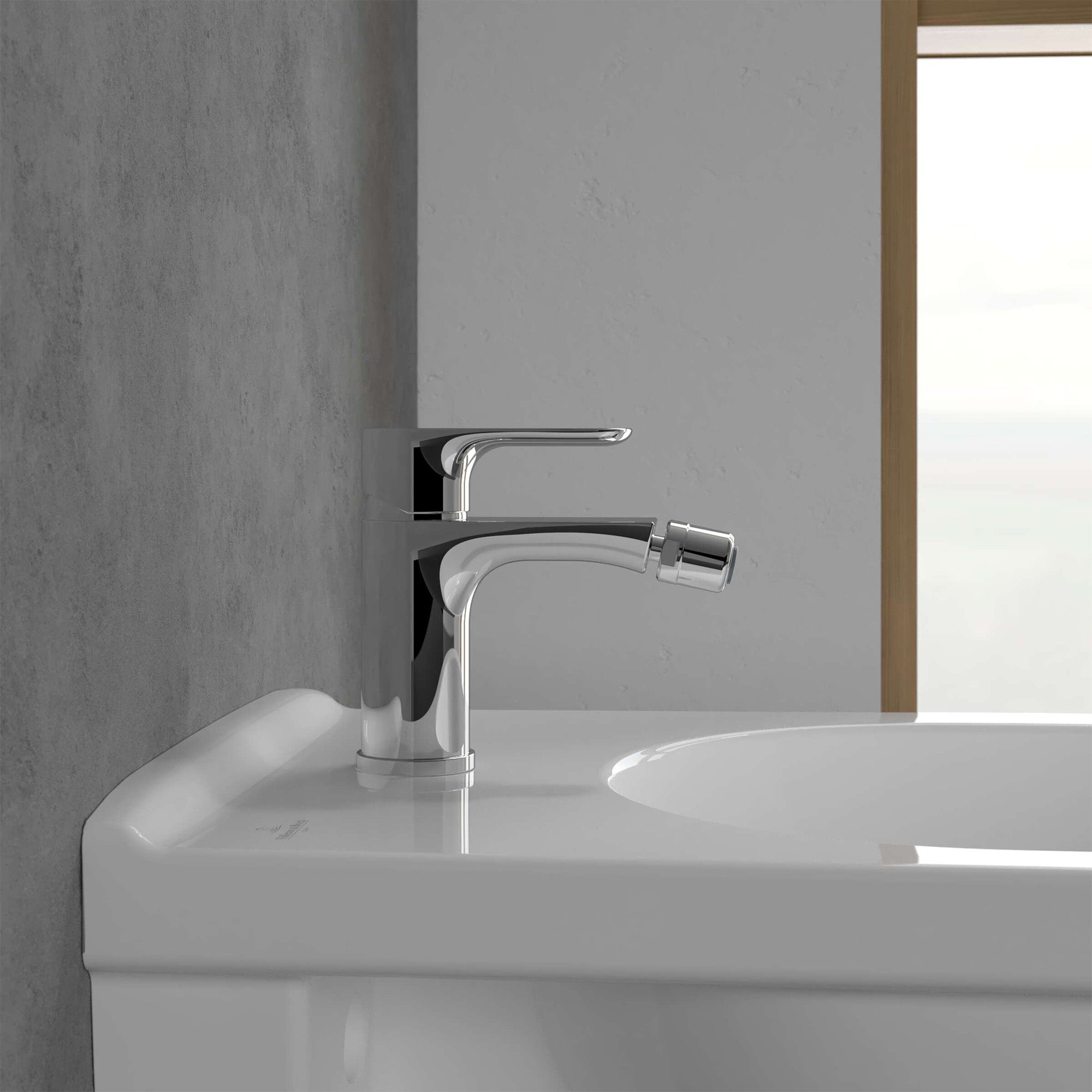 Villeroy & Boch O.novo Bidet Mixer Single Lever - With Push Open Waste