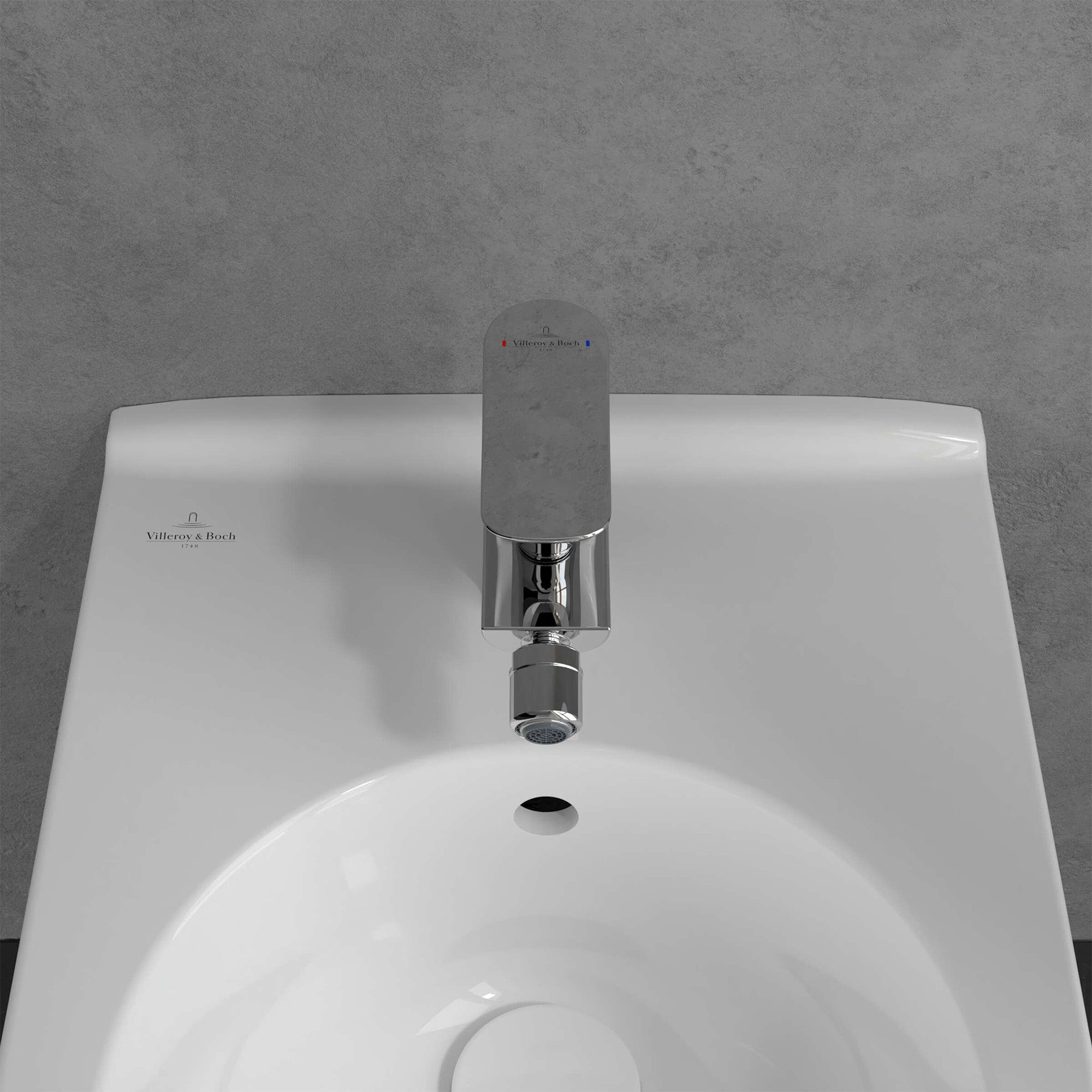 Villeroy & Boch O.novo Bidet Mixer Single Lever - With Push Open Waste