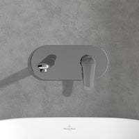 Villeroy & Boch O.novo Start Basin Mixer Single Lever Wall Mounted - Push-Open Slotted Waste