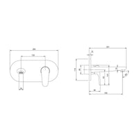 Villeroy & Boch O.novo Start Basin Mixer Single Lever Wall Mounted - Push-Open Slotted Waste