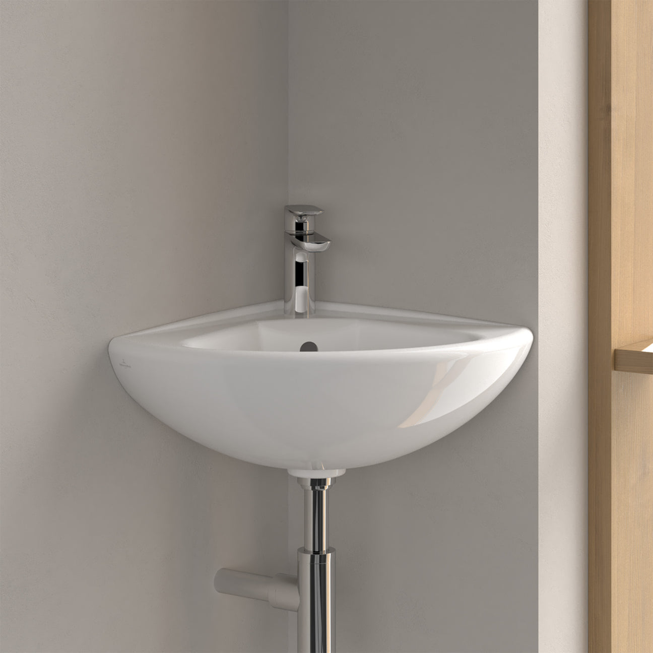 Villeroy & Boch O.novo Corner Handwash Basin Compact - 415 x 415 x 195mm