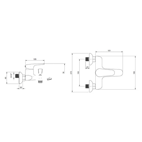 Villeroy & Boch O.novo Start Bath & Shower Mixer Single Lever