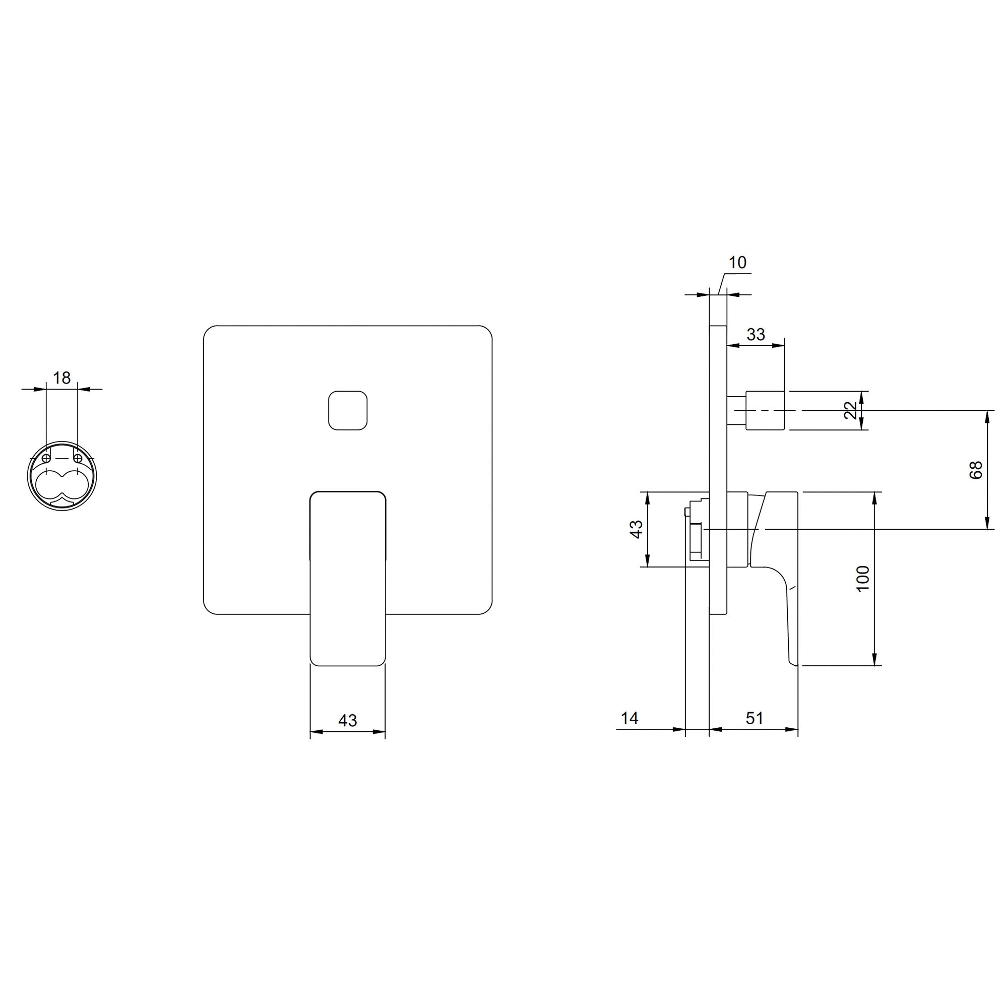 Villeroy & Boch Subway 3.0 Bath and Shower Mixer Concealed Single Lever - Available in Various Colours