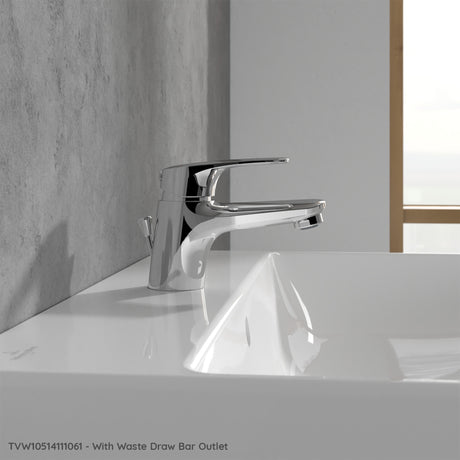 Villeroy & Boch O.novo Start Basin Mixer Mini Single Lever - Optional Waste Draw Bar