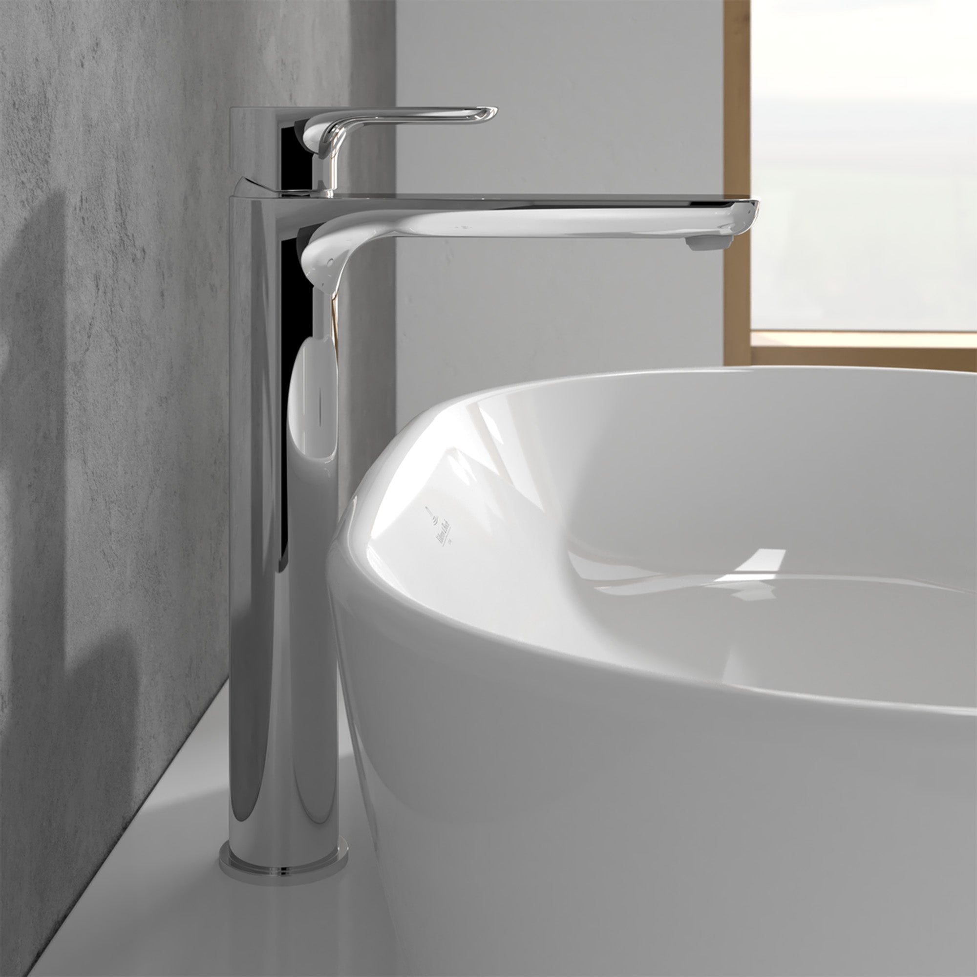 Villeroy & Boch O.novo Tall Basin Mixer Single Lever - With Push Open Waste