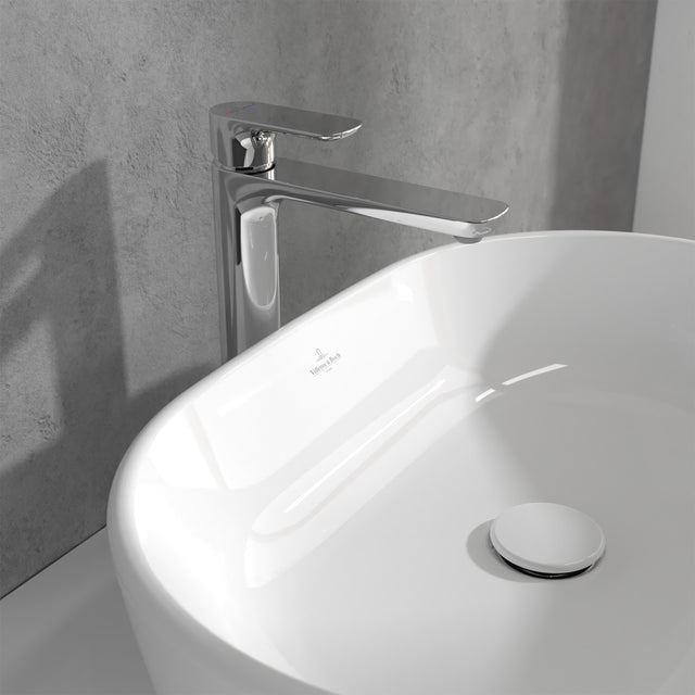 Villeroy & Boch O.novo Tall Basin Mixer Single Lever - With Push Open Waste