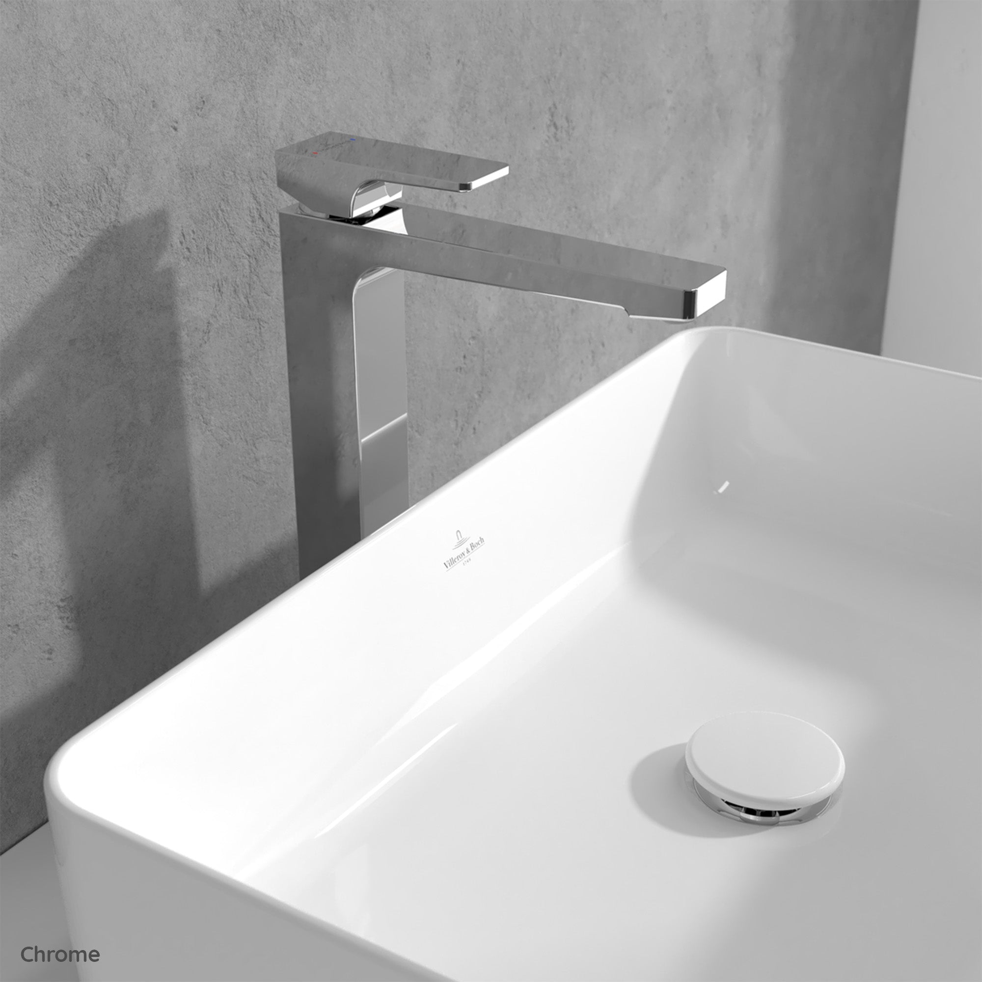 Villeroy & Boch Architectura Square Tall Single Lever Basin Mixer - Available in Various Colours