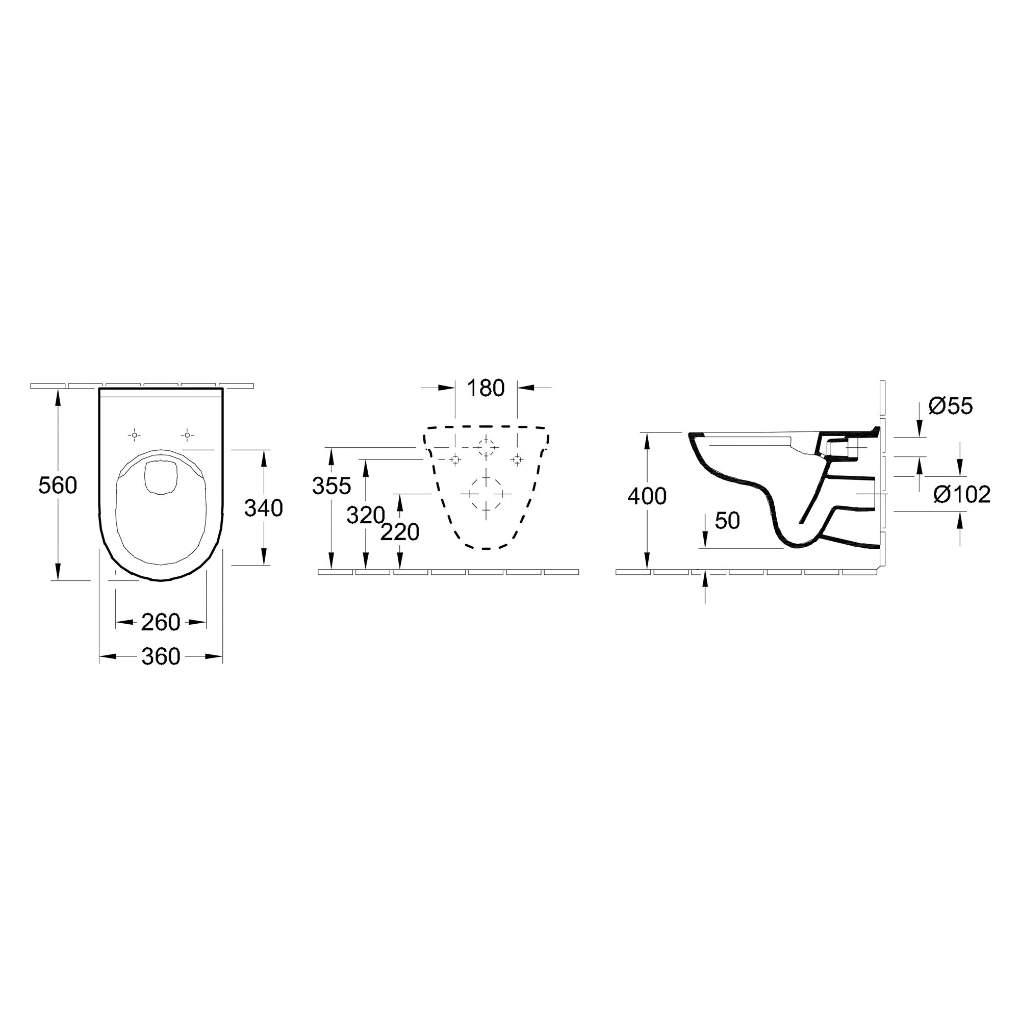 Villeroy & Boch O.novo Combi-Pack Toilet Wall-Mounted - White Alpin