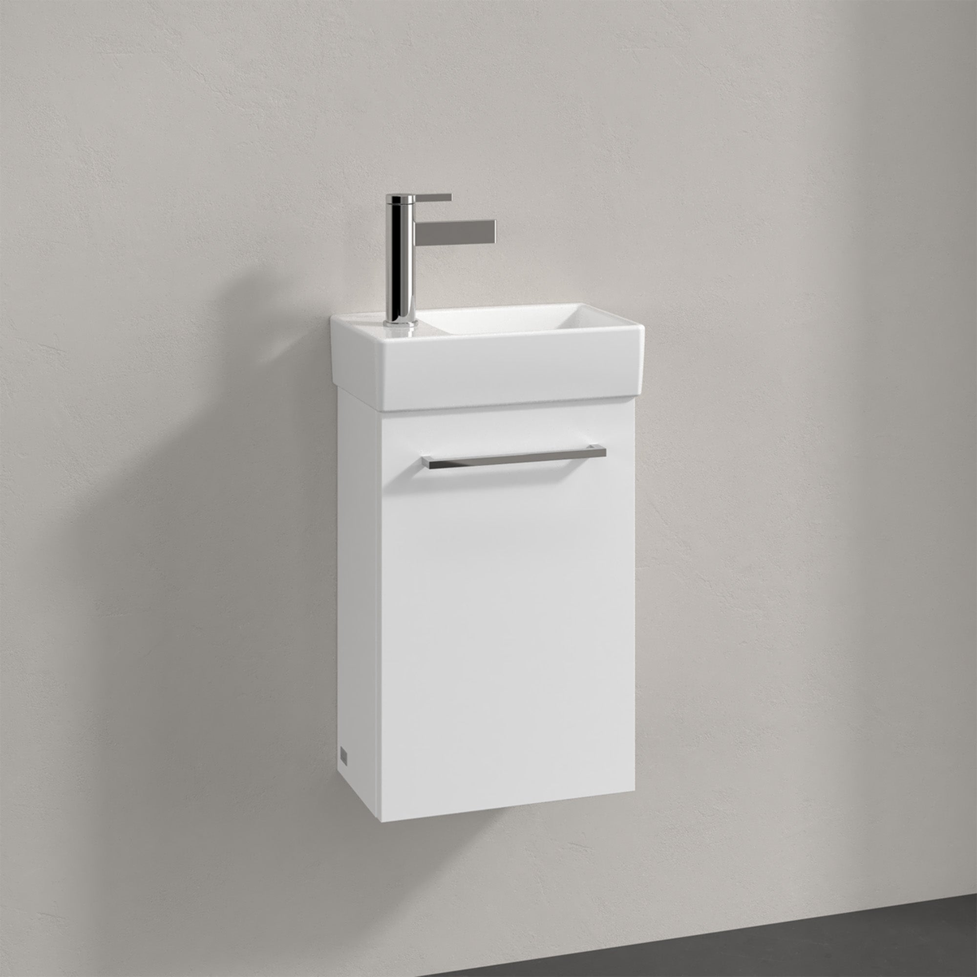 Villeroy & Boch Avento Vanity Unit, 1 Door Right Hand Chrome Handle - 340 x 514 x 234 mm
