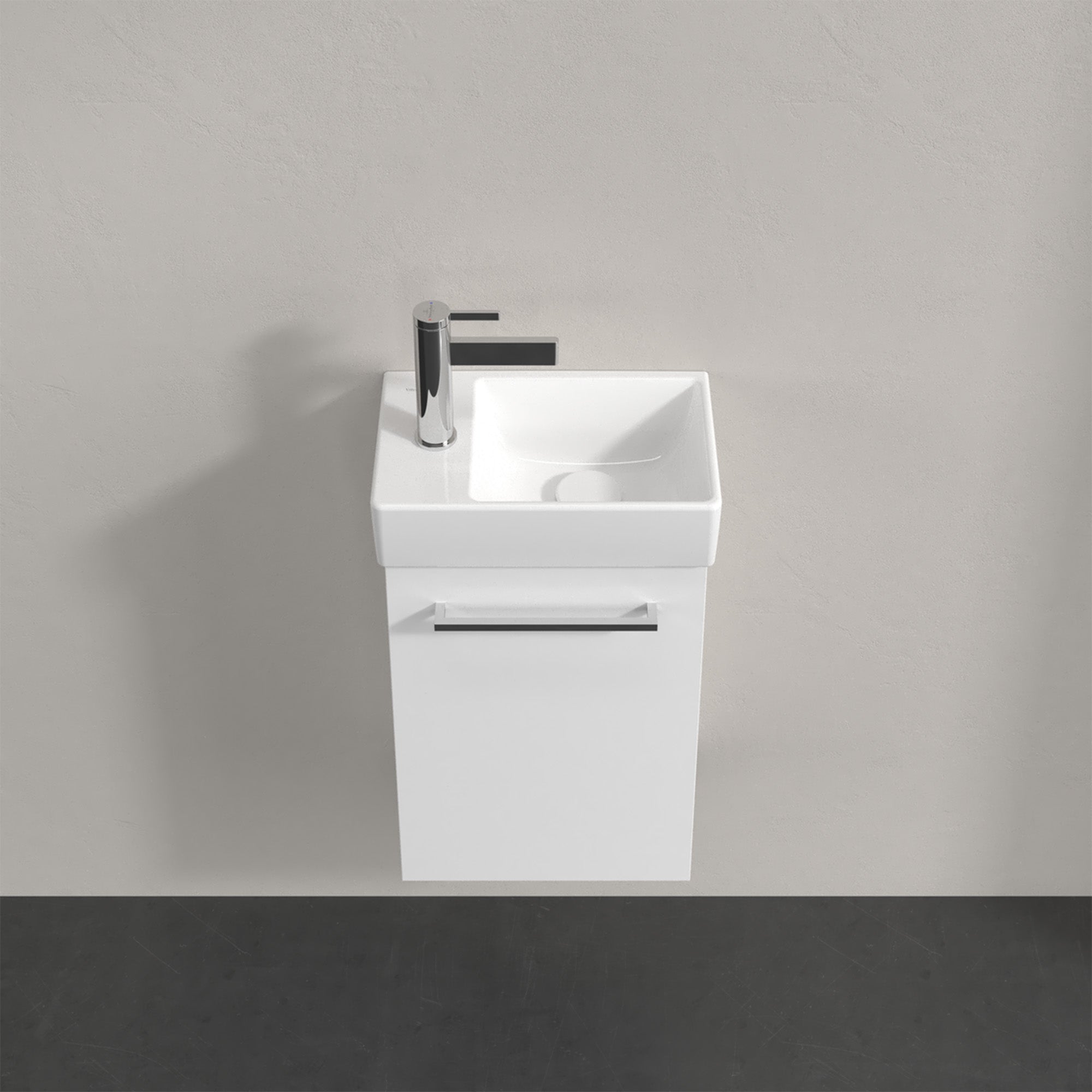 Villeroy & Boch Avento Vanity Unit, 1 Door Right Hand Chrome Handle - 340 x 514 x 234 mm
