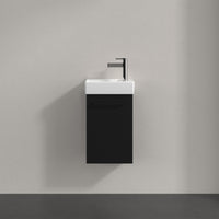 Villeroy & Boch Avento Vanity Unit, 1 Door Left Hand Black Handle - 340 x 514 x 234 mm