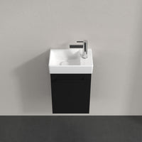 Villeroy & Boch Avento Vanity Unit, 1 Door Left Hand Black Handle - 340 x 514 x 234 mm