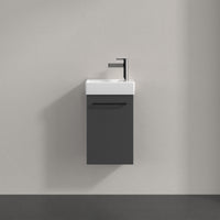 Villeroy & Boch Avento Vanity Unit, 1 Door Left Hand Black Handle - 340 x 514 x 234 mm