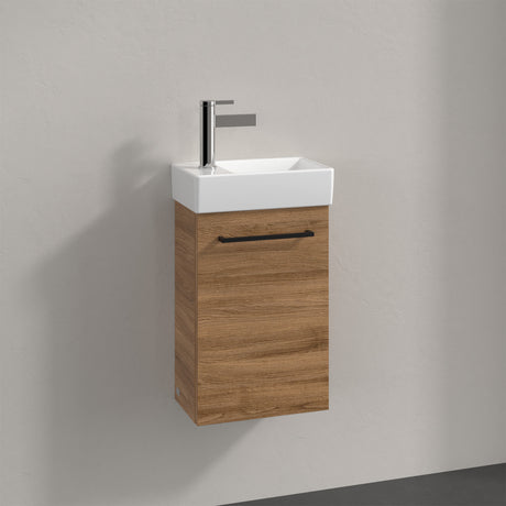 Villeroy & Boch Avento Vanity Unit, 1 Door Right Hand Black Handle - 340 x 514 x 234 mm