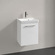 Villeroy & Boch Avento Vanity Unit, 1 Door Left Hand Chrome Handle - 426 x 514 x 384 mm
