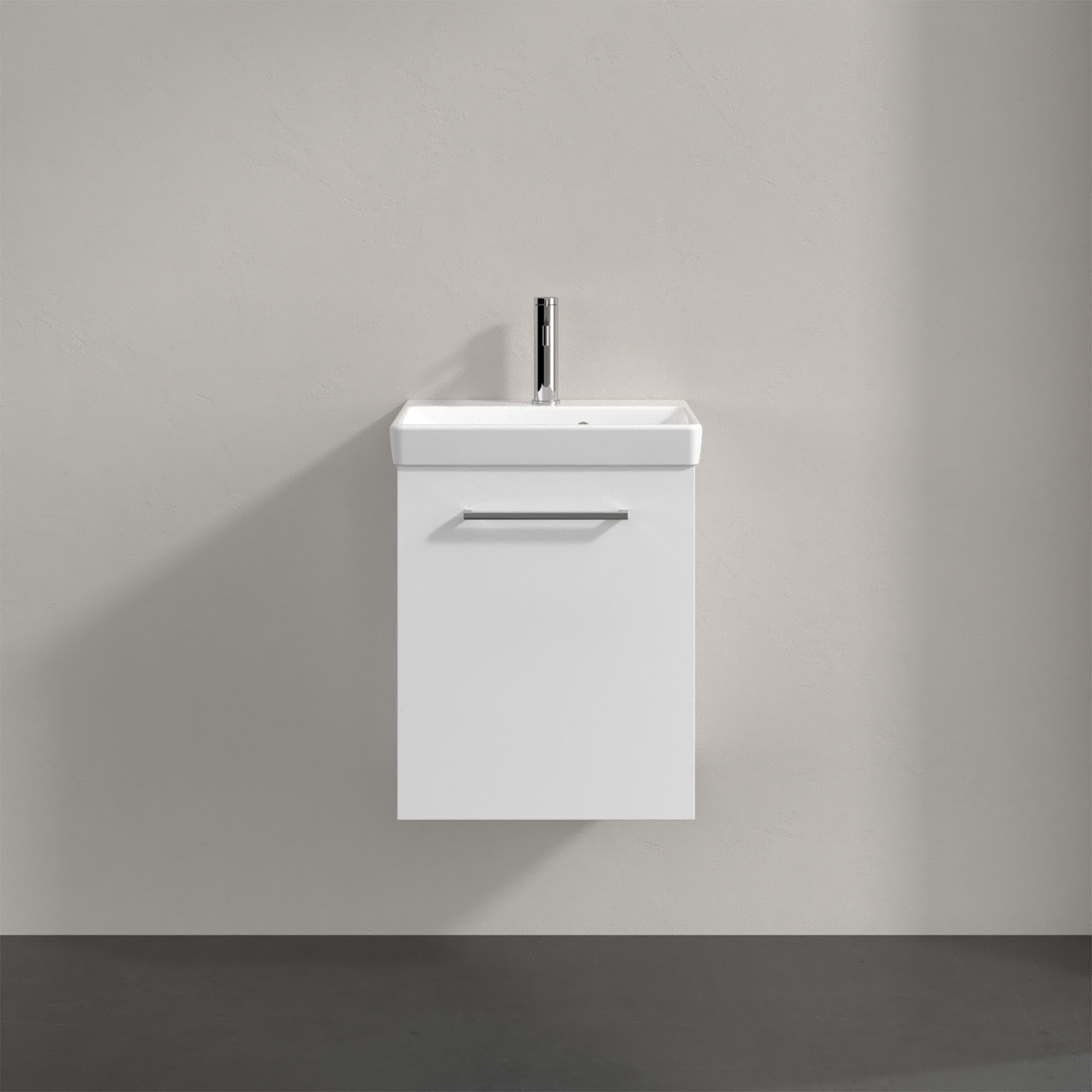 Villeroy & Boch Avento Vanity Unit, 1 Door Left Hand Chrome Handle - 426 x 514 x 384 mm