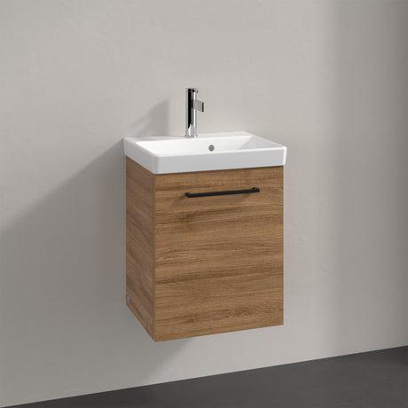 Villeroy & Boch Avento Vanity Unit, 1 Door Right Hand Black Handle - 426 x 514 x 384 mm