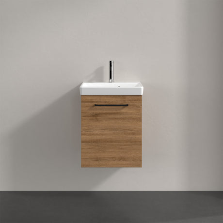 Villeroy & Boch Avento Vanity Unit, 1 Door Right Hand Black Handle - 426 x 514 x 384 mm