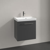Villeroy & Boch Avento Vanity Unit, 1 Door Left Hand Chrome Handle - 526 x 514 x 384 mm