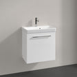 Villeroy & Boch Avento Vanity Unit, 1 Door Left Hand Chrome Handle - 526 x 514 x 384 mm