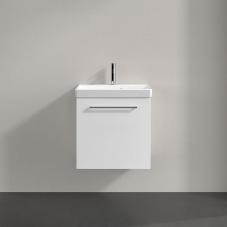 Villeroy & Boch Avento Vanity Unit, 1 Door Left Hand Chrome Handle - 526 x 514 x 384 mm